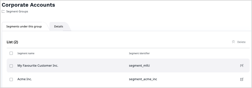 A segment group with two user segments